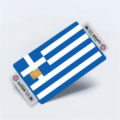 2PK Greece Flag Credit Card Sticker Skin Vinyl Decal Protector