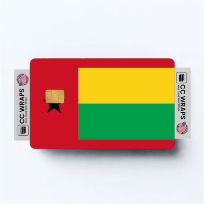 2PK Guinea-Bissau Flag Credit Card Sticker Skin Vinyl Decal Protector