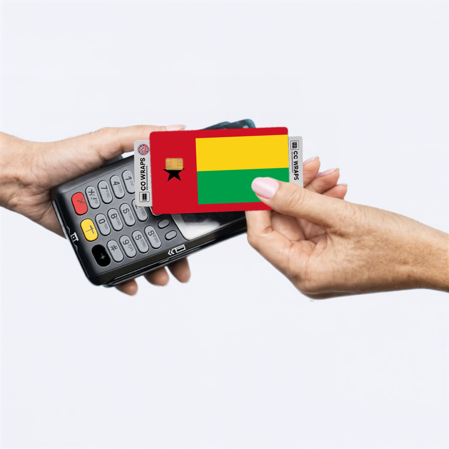 2PK Guinea-Bissau Flag Credit Card Sticker Skin Vinyl Decal Protector