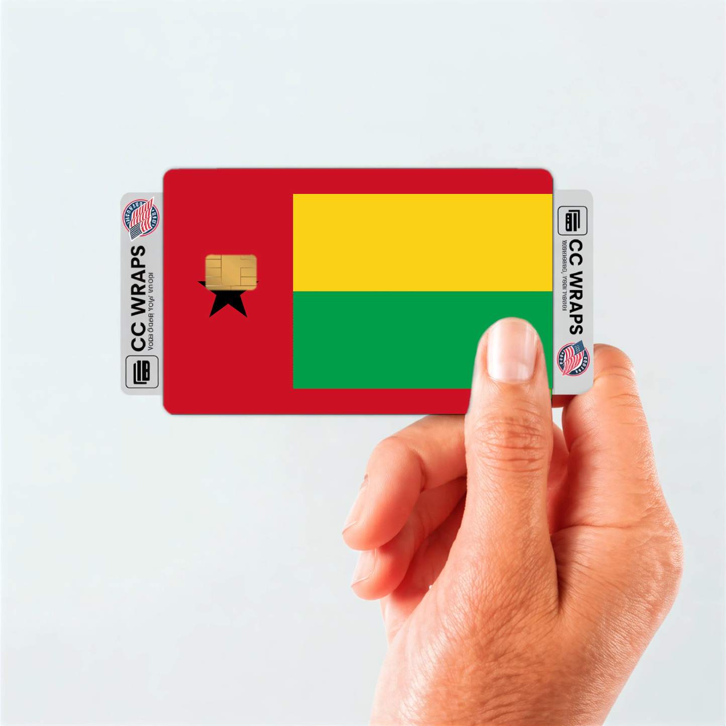 2PK Guinea-Bissau Flag Credit Card Sticker Skin Vinyl Decal Protector