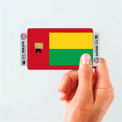 2PK Guinea-Bissau Flag Credit Card Sticker Skin Vinyl Decal Protector