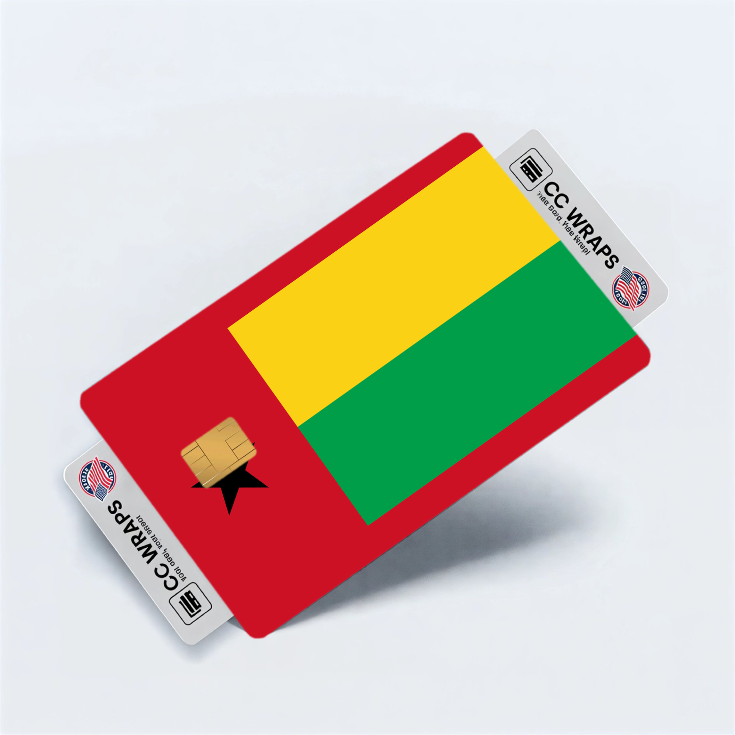 2PK Guinea-Bissau Flag Credit Card Sticker Skin Vinyl Decal Protector