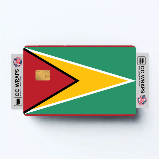 2PK Guyana Flag Credit Card Sticker Skin Vinyl Decal Protector