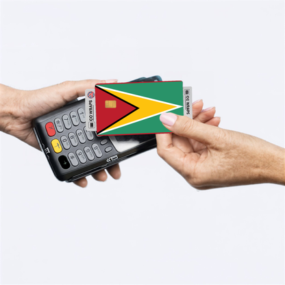 2PK Guyana Flag Credit Card Sticker Skin Vinyl Decal Protector
