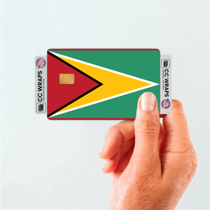 2PK Guyana Flag Credit Card Sticker Skin Vinyl Decal Protector
