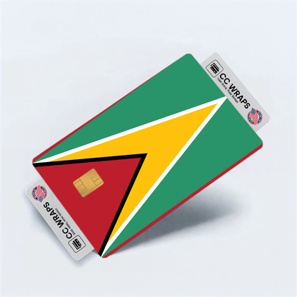 2PK Guyana Flag Credit Card Sticker Skin Vinyl Decal Protector