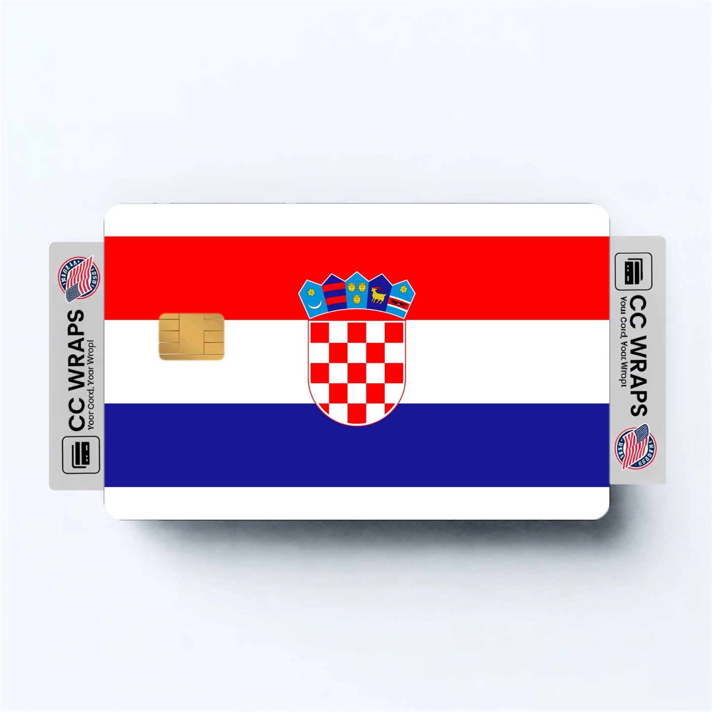 2PK Croatia Flag Credit Card Sticker Skin Vinyl Decal Protector