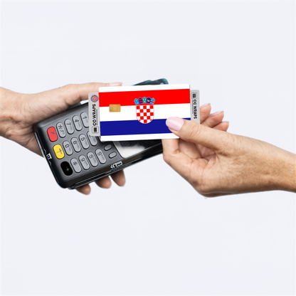 2PK Croatia Flag Credit Card Sticker Skin Vinyl Decal Protector