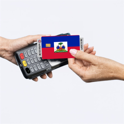 2PK Haiti Flag Credit Card Sticker Skin Vinyl Decal Protector