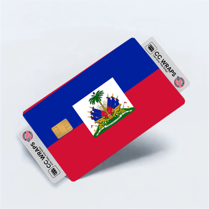 2PK Haiti Flag Credit Card Sticker Skin Vinyl Decal Protector