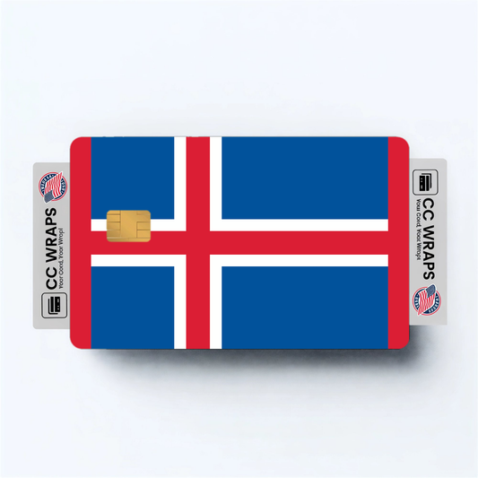 2PK Iceland Flag Credit Card Sticker Skin Vinyl Decal Protector