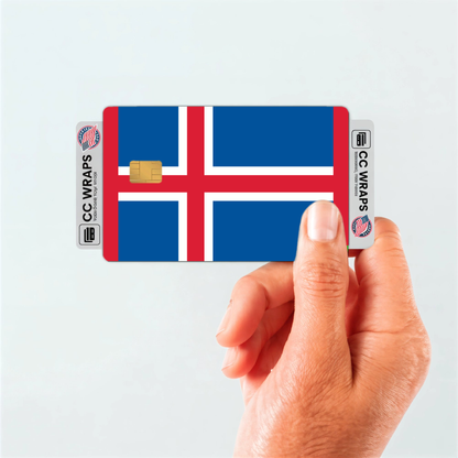 2PK Iceland Flag Credit Card Sticker Skin Vinyl Decal Protector