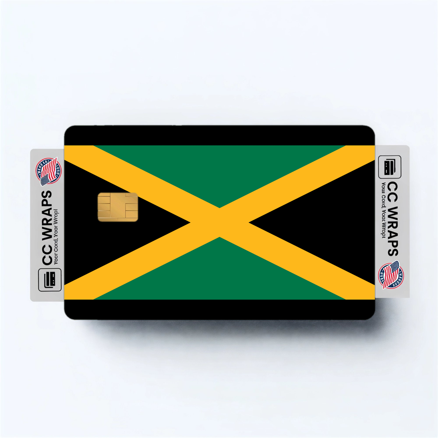 2PK Jamaica Flag Credit Card Sticker Skin Vinyl Decal Protector