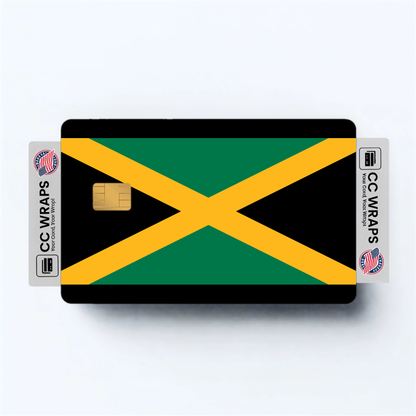 2PK Jamaica Flag Credit Card Sticker Skin Vinyl Decal Protector
