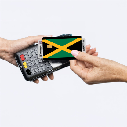 2PK Jamaica Flag Credit Card Sticker Skin Vinyl Decal Protector