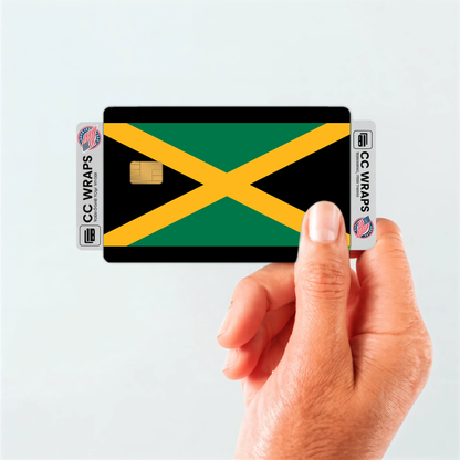 2PK Jamaica Flag Credit Card Sticker Skin Vinyl Decal Protector