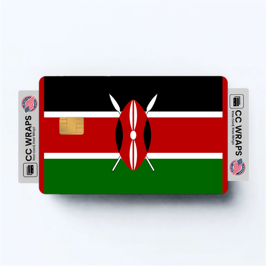 2PK Kenya Flag Credit Card Sticker Skin Vinyl Decal Protector