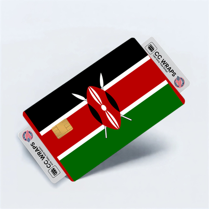 2PK Kenya Flag Credit Card Sticker Skin Vinyl Decal Protector