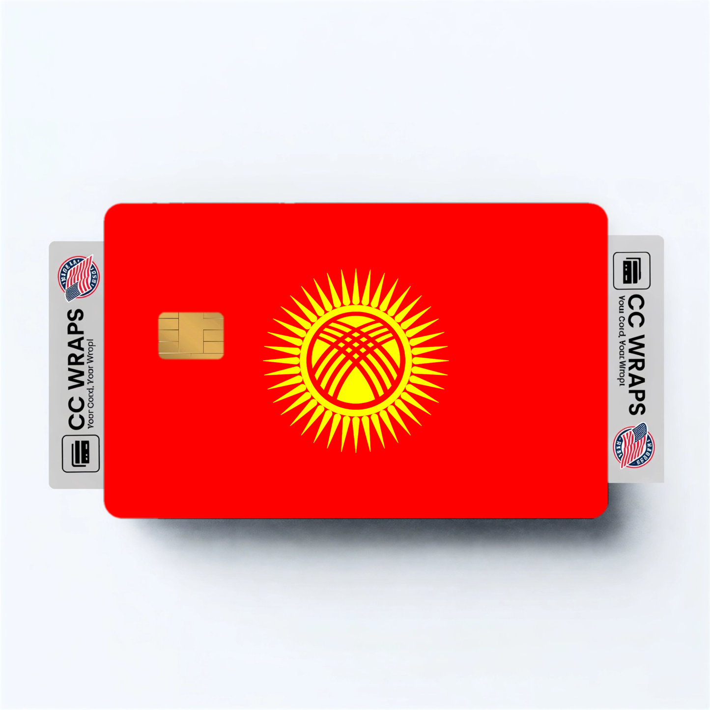 2PK Kyrgyzstan Flag Credit Card Sticker Skin Vinyl Decal Protector
