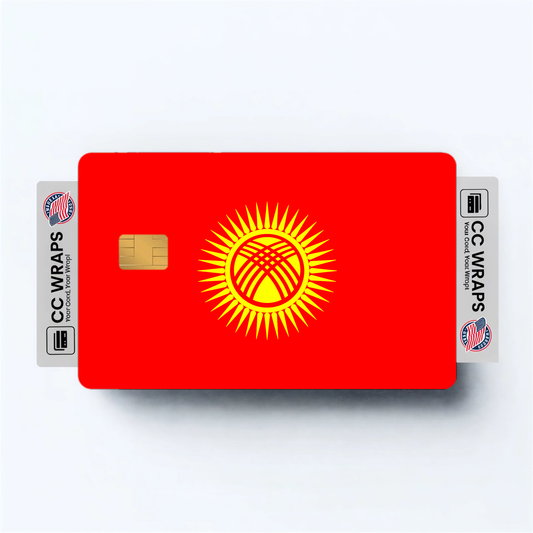 2PK Kyrgyzstan Flag Credit Card Sticker Skin Vinyl Decal Protector