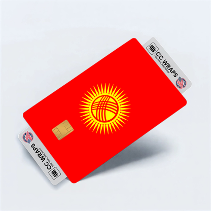 2PK Kyrgyzstan Flag Credit Card Sticker Skin Vinyl Decal Protector