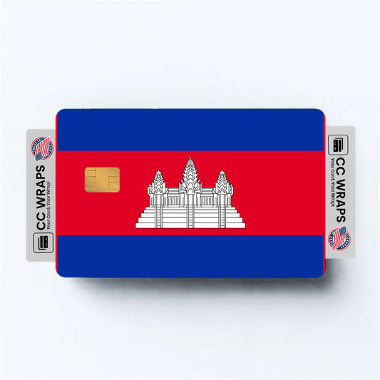 2PK Cambodia Flag Credit Card Sticker Skin Vinyl Decal Protector