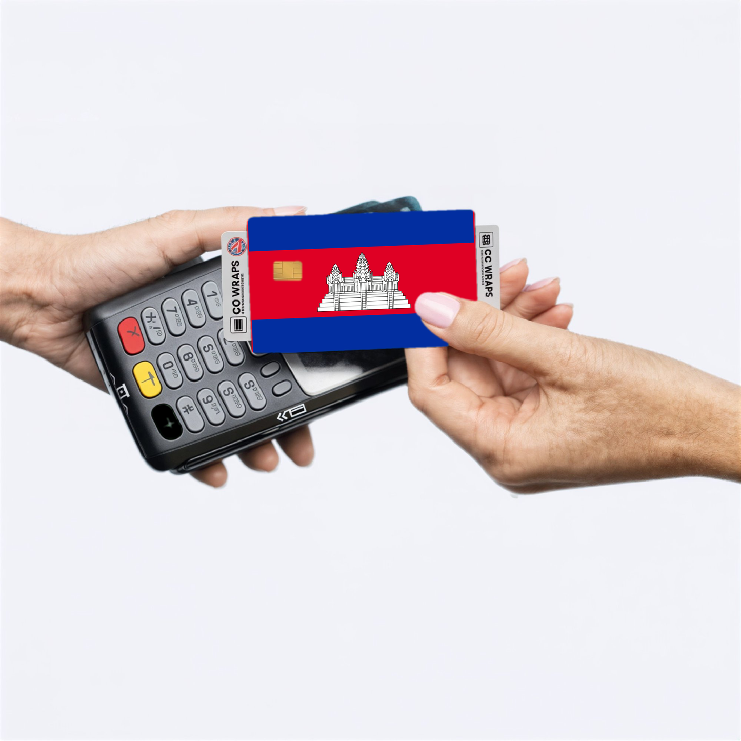 2PK Cambodia Flag Credit Card Sticker Skin Vinyl Decal Protector