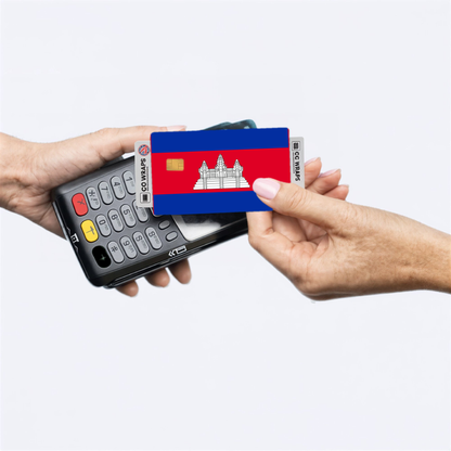 2PK Cambodia Flag Credit Card Sticker Skin Vinyl Decal Protector