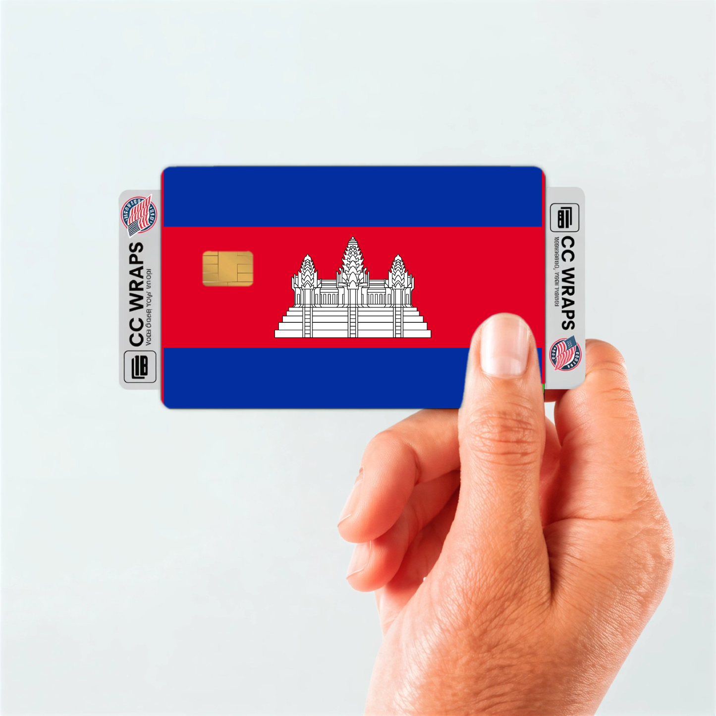 2PK Cambodia Flag Credit Card Sticker Skin Vinyl Decal Protector
