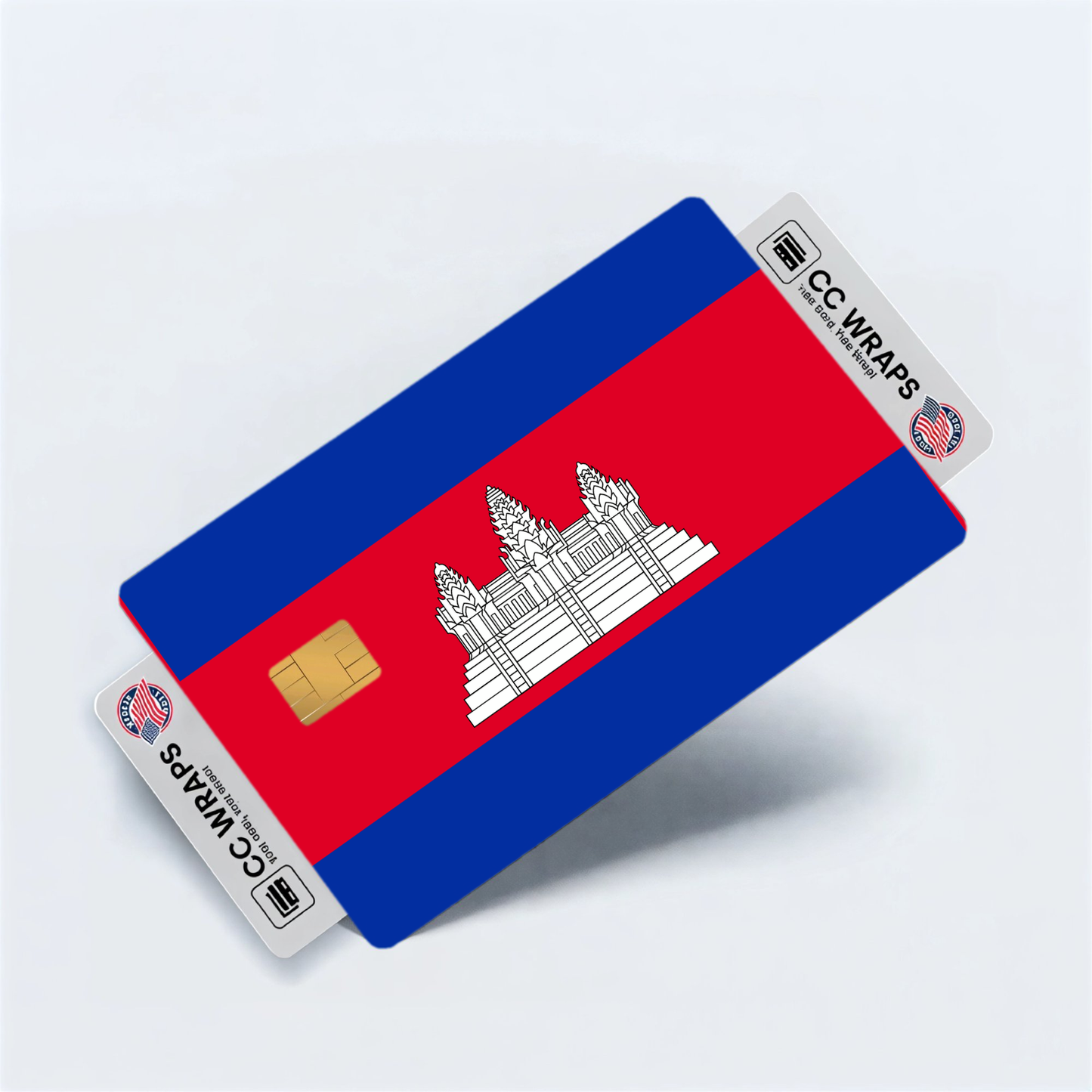 2PK Cambodia Flag Credit Card Sticker Skin Vinyl Decal Protector