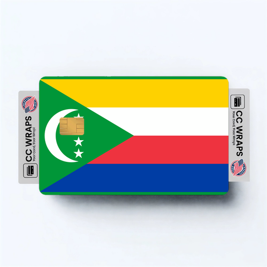 2PK Comoros Flag Credit Card Sticker Skin Vinyl Decal Protector