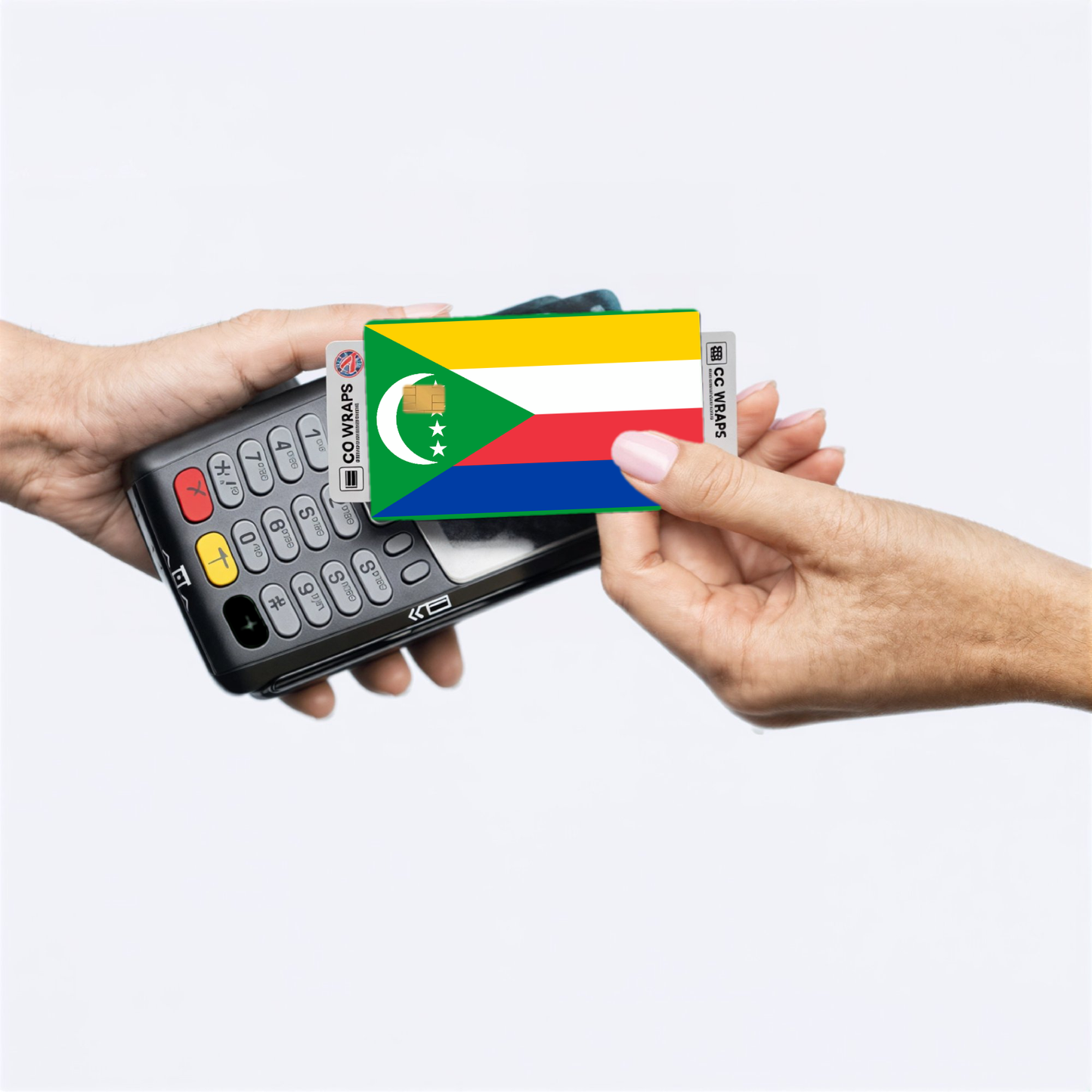 2PK Comoros Flag Credit Card Sticker Skin Vinyl Decal Protector