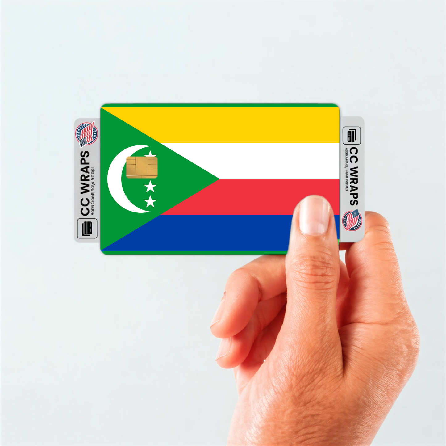 2PK Comoros Flag Credit Card Sticker Skin Vinyl Decal Protector