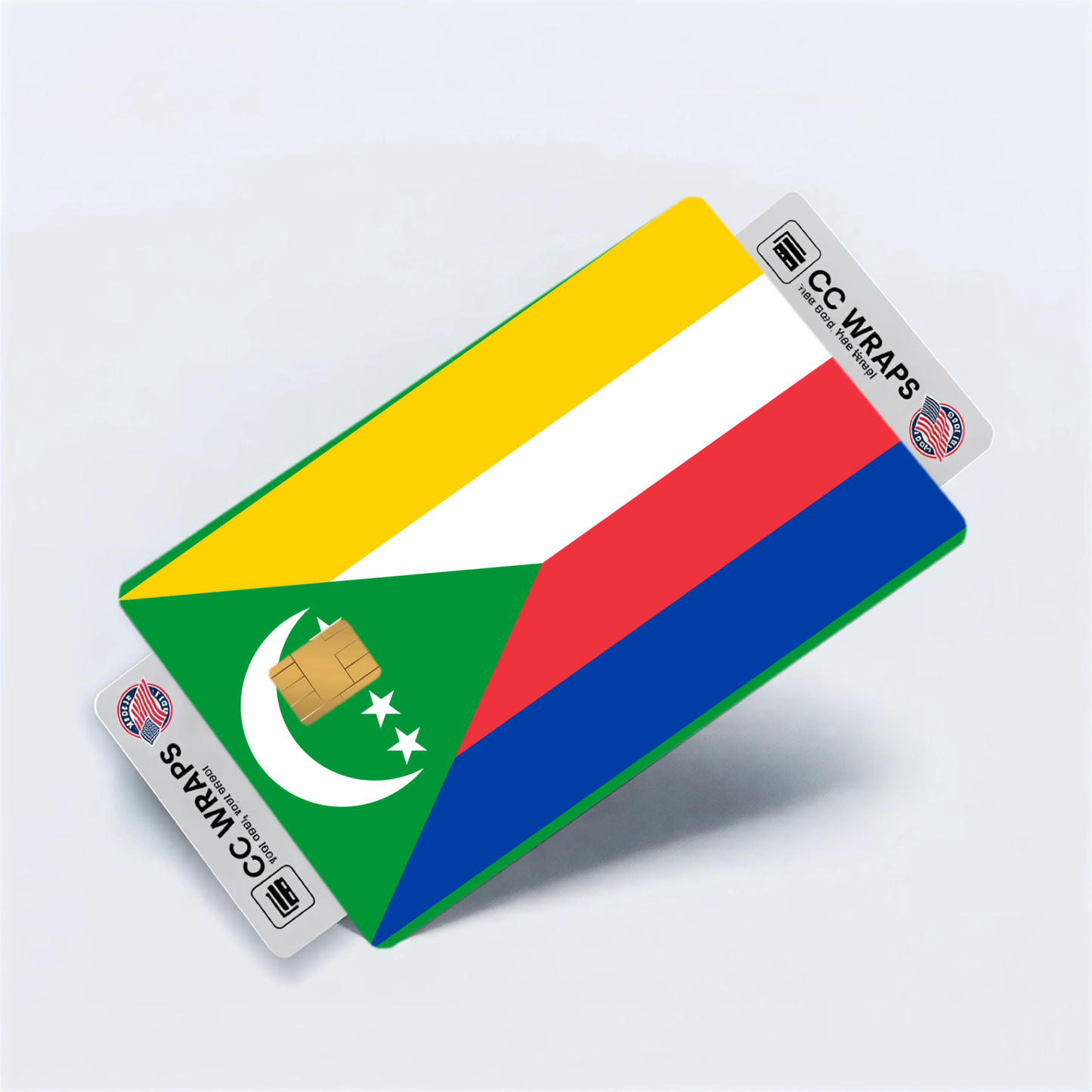 2PK Comoros Flag Credit Card Sticker Skin Vinyl Decal Protector