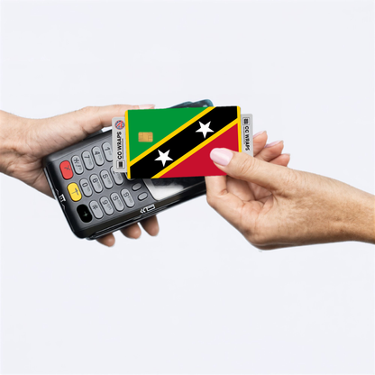 2PK Saint Kitts and Nevis Flag Credit Card Sticker Skin Vinyl Decal Protector