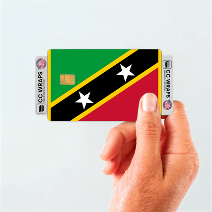 2PK Saint Kitts and Nevis Flag Credit Card Sticker Skin Vinyl Decal Protector