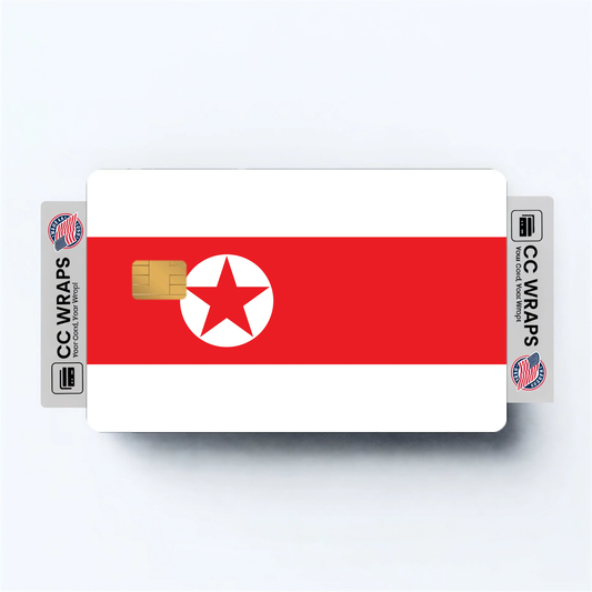 2PK Korea, Democratic People's Republic of Flag Credit Card Sticker Skin Vinyl Decal
