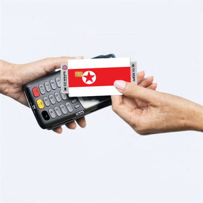 2PK Korea, Democratic People's Republic of Flag Credit Card Sticker Skin Vinyl Decal