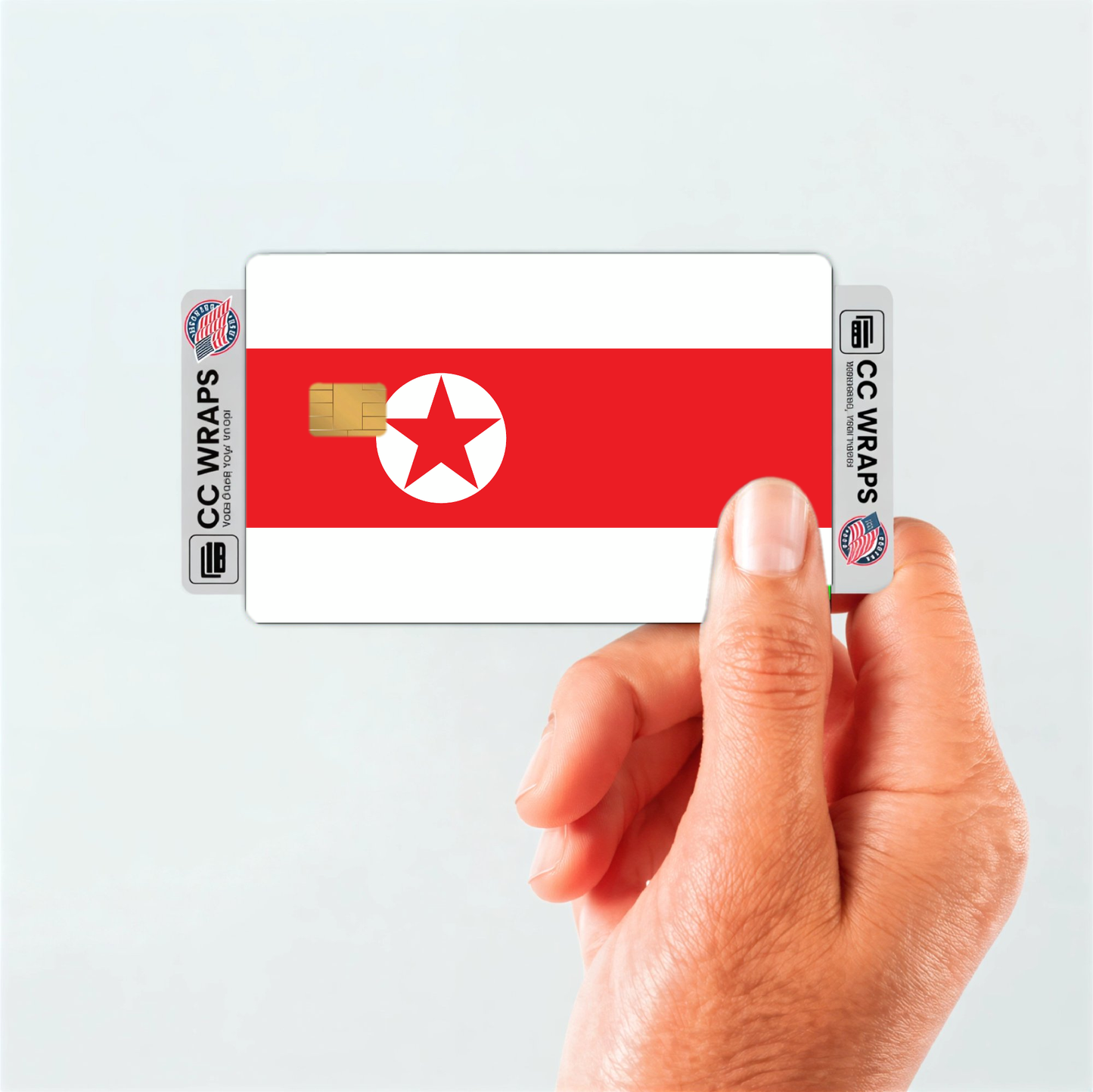 2PK Korea, Democratic People's Republic of Flag Credit Card Sticker Skin Vinyl Decal