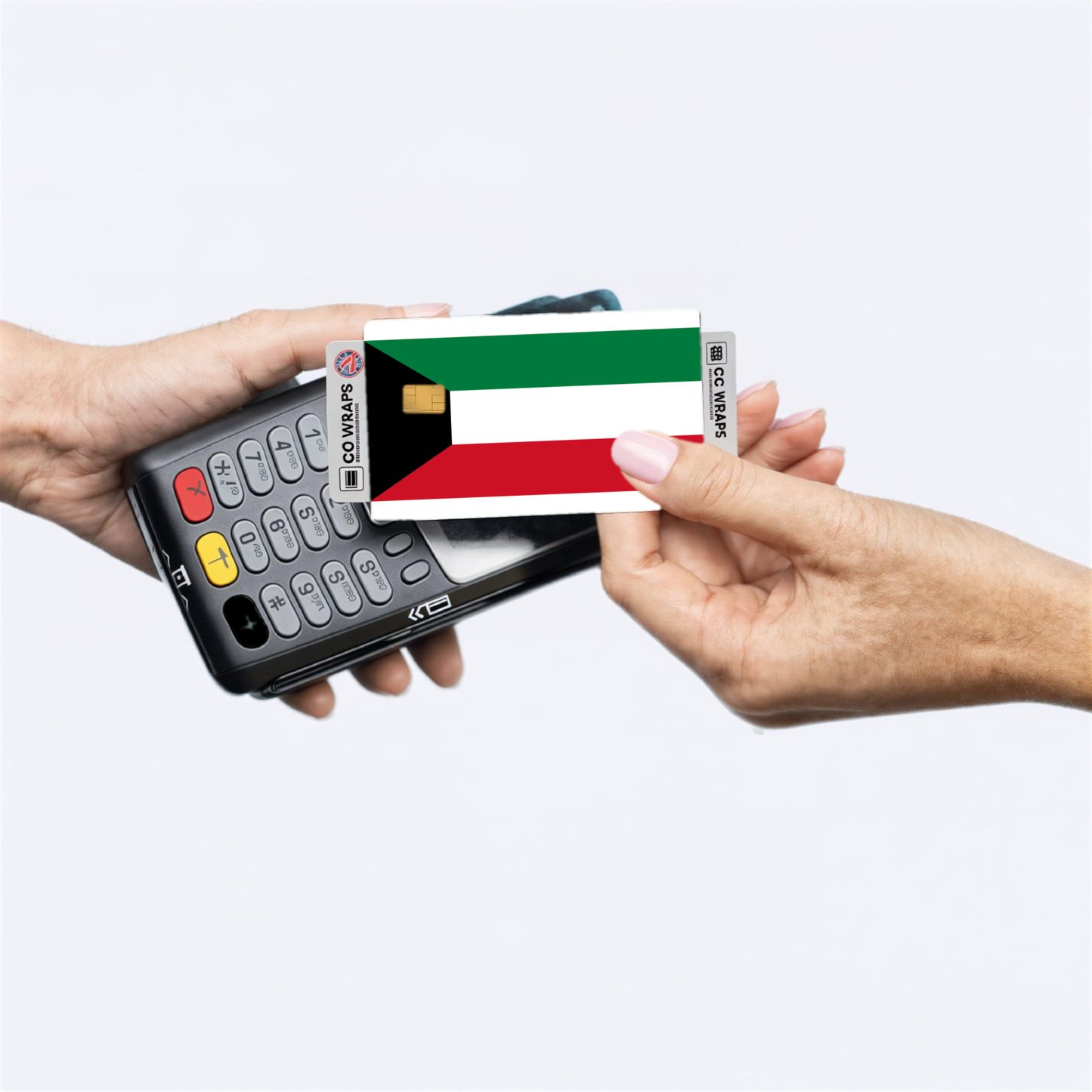 2PK Kuwait Flag Credit Card Sticker Skin Vinyl Decal Protector