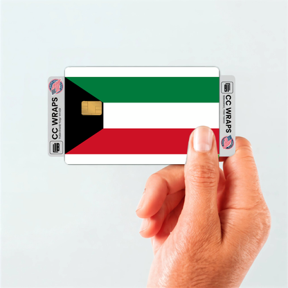 2PK Kuwait Flag Credit Card Sticker Skin Vinyl Decal Protector