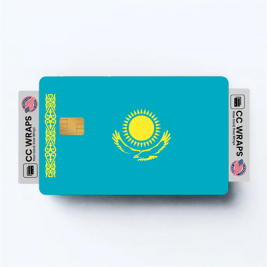 2PK Kazakhstan Flag Credit Card Sticker Skin Vinyl Decal Protector