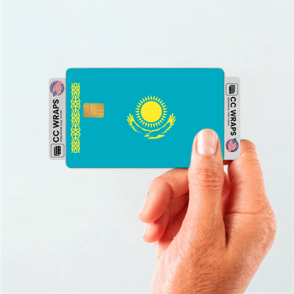 2PK Kazakhstan Flag Credit Card Sticker Skin Vinyl Decal Protector