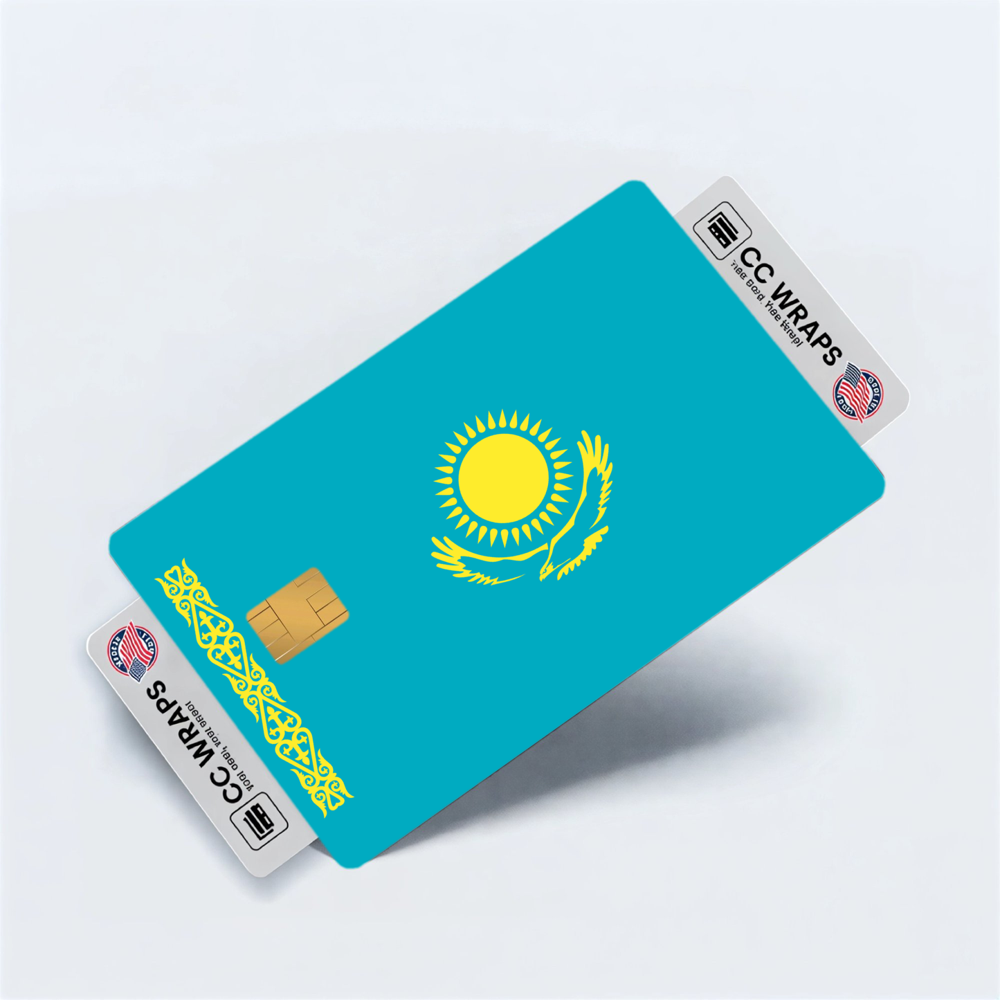 2PK Kazakhstan Flag Credit Card Sticker Skin Vinyl Decal Protector