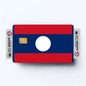 2PK Lao People's Democratic Republic Flag Credit Card Sticker Skin Vinyl Decal Prote