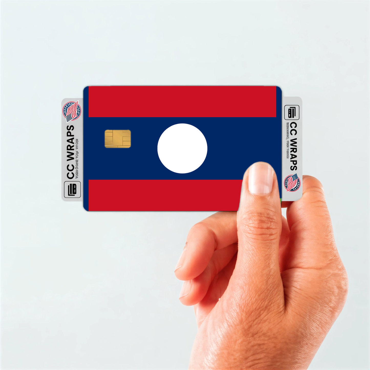 2PK Lao People's Democratic Republic Flag Credit Card Sticker Skin Vinyl Decal Prote