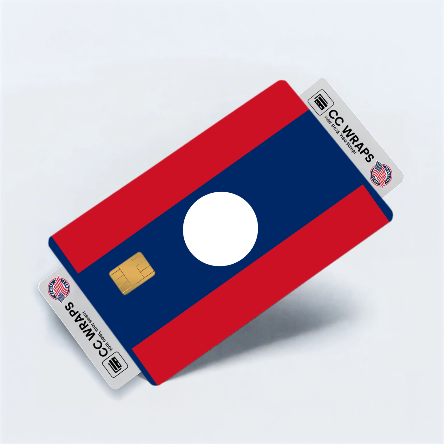 2PK Lao People's Democratic Republic Flag Credit Card Sticker Skin Vinyl Decal Prote