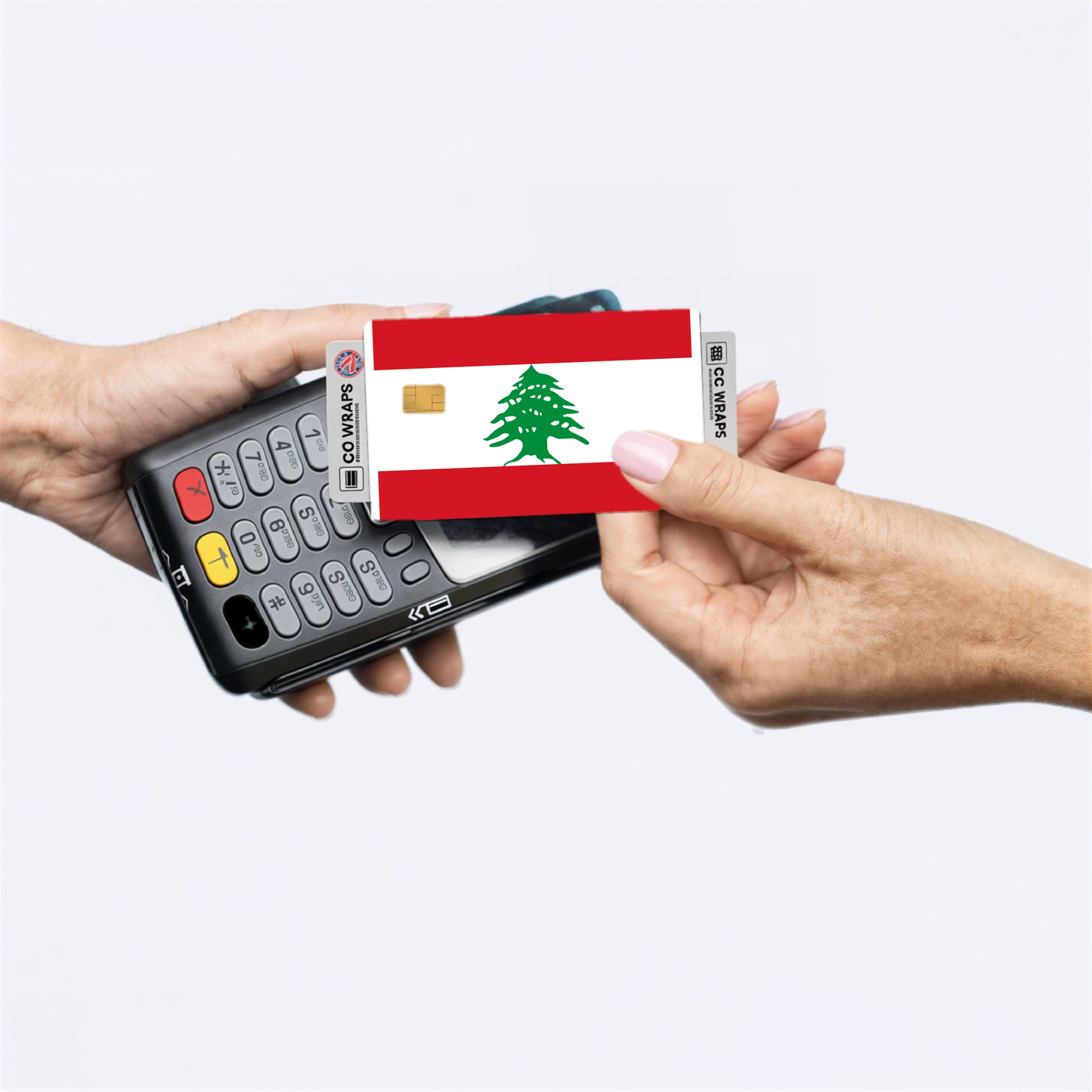 2PK Lebanon Flag Credit Card Sticker Skin Vinyl Decal Protector