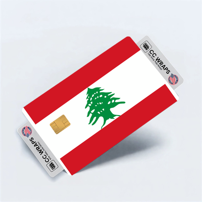 2PK Lebanon Flag Credit Card Sticker Skin Vinyl Decal Protector
