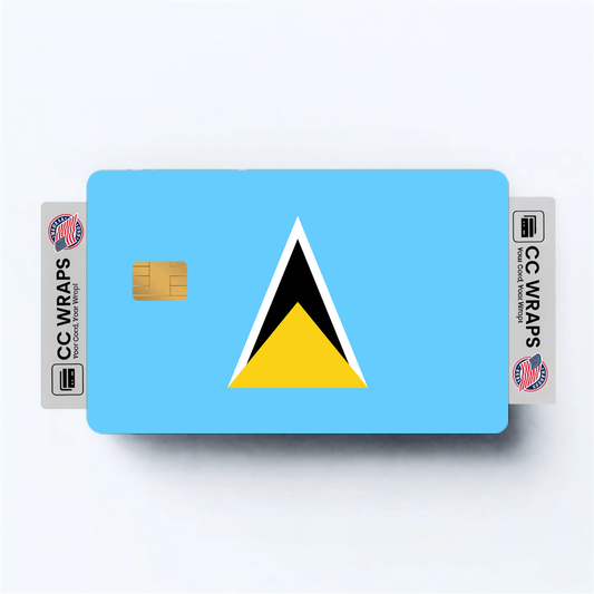 2PK Saint Lucia Flag Credit Card Sticker Skin Vinyl Decal Protector